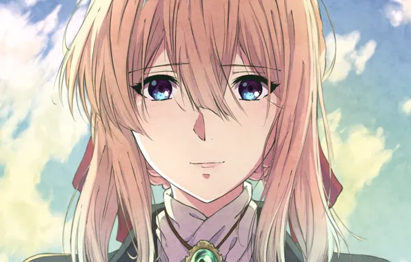 Взгляд, девушка, Violet Evergarden