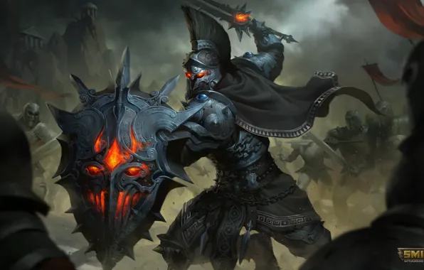 Меч, щит, рыцарь, Ares, Smite