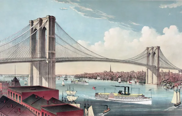 Картинка Мост, Бруклинский мост, бруклин