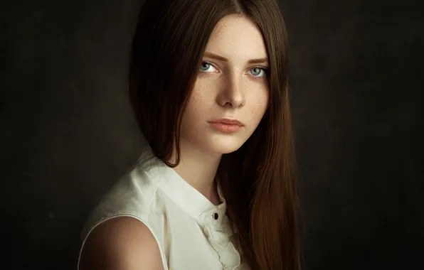 Взгляд, Елена, тёмный фон, Павел Черепко