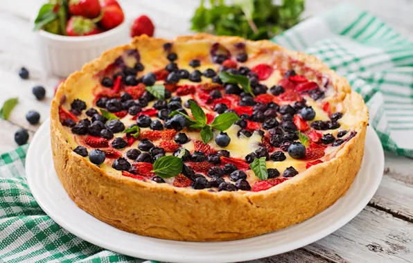 Ягоды, пирог, выпечка