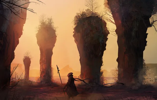 Рисунок, Воин, Пейзаж, Арт, Landscapes, Digital Art, TacoSauceNinja, by TacoSauceNinja