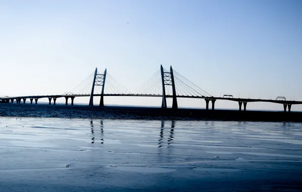 Дорога, город, Мост, шоссе, Санкт-Петербург, кад