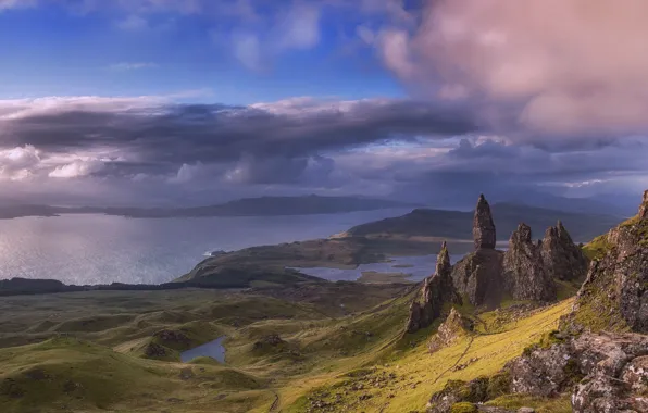 Картинка небо, облака, Шотландия, Scotland, Highlands, An Stor