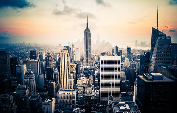 Картинка город, небоскребы, USA, америка, сша, New York City, нью йорк