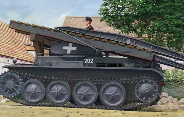 Германия, Танк, Легкий, Pz.II, Мостоукладчик
