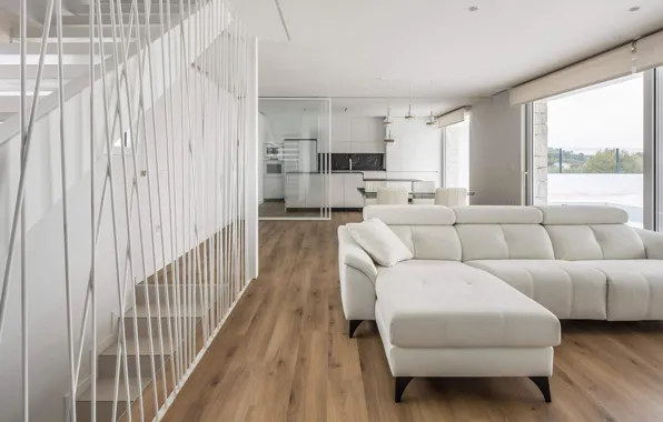 Интерьер, кухня, гостиная, столовая, by Alberto Facundo Arquitectura, The House Catorce