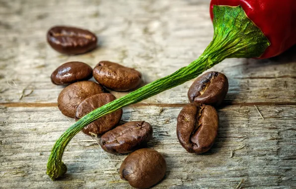 Макро, кофе, перец, зёрна