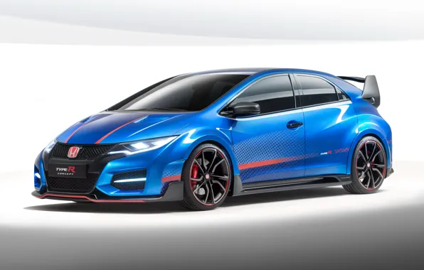Concept, спортивная, Honda, синяя, обвес, Civic, Type R