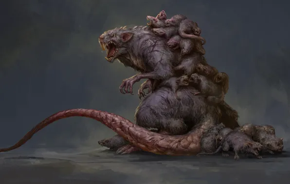 Картинка Monster, Rat Creature, Russell Dongjun Lu, Fantasy creature, Baby Rat