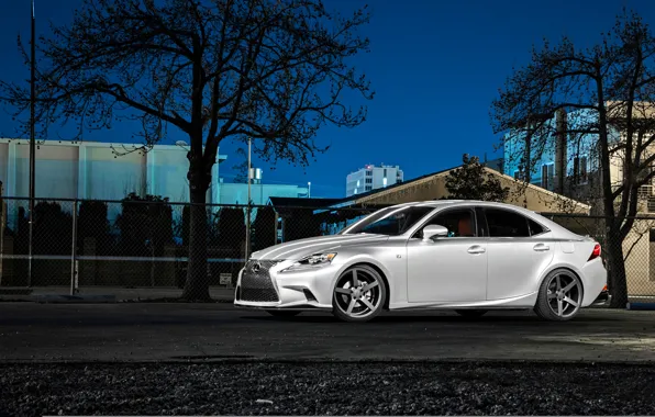 Картинка ночь, Lexus, wheels, side, black, металлик, лексус, vossen