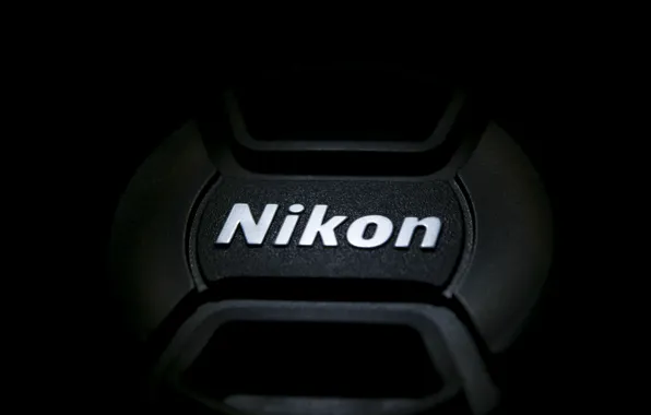 Макро, надпись, черный, логотип, лого, объектив, крышка, nikon
