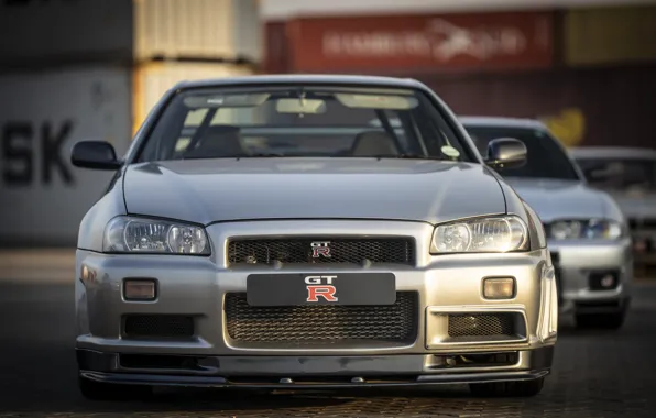 Nissan, GT-R, Skyline, front, R34, BNR34, Nissan Skyline GT-R