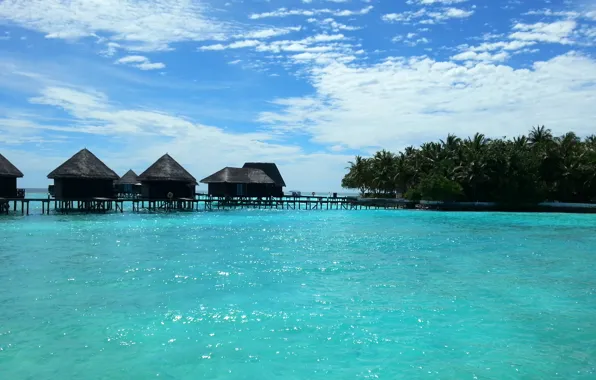 Небо, океан, остров, Мaldives