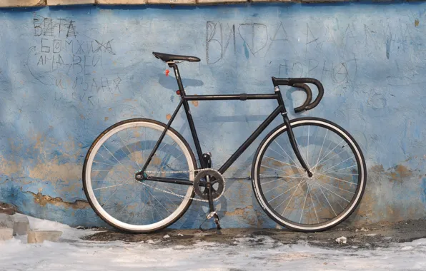 Велосипед, стена, улица, bicycle, bike, фикс, fixedgear, fixed