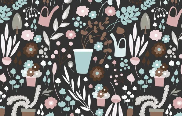 Картинка листья, цветы, фон, обои, текстура