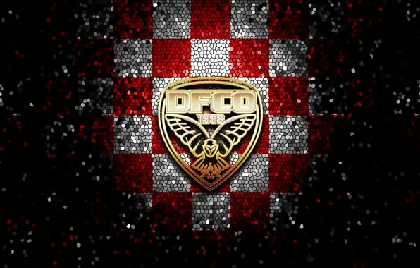 Wallpaper, sport, logo, football, glitter, Ligue 1, checkered, Dijon