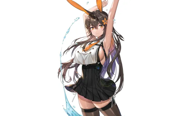 Girl, sexy, wet, Anime, water, pretty, bunny, armpit