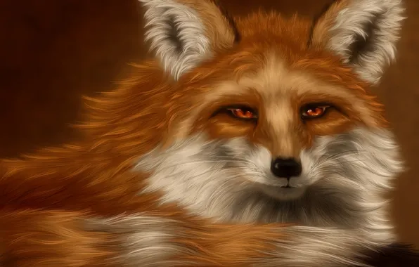 Картинка арт, лиса, хвост, лис, мех, рыжая, fox