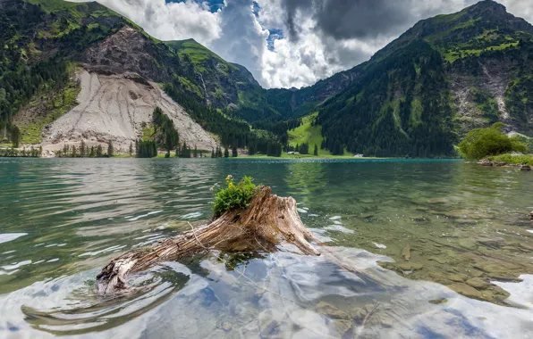 Горы, озеро, Austria, Tannheimer Tal, Vilsalpsee