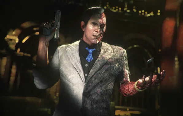 Пистолет, Двуликий, Готэм, Batman:Arkham Knight
