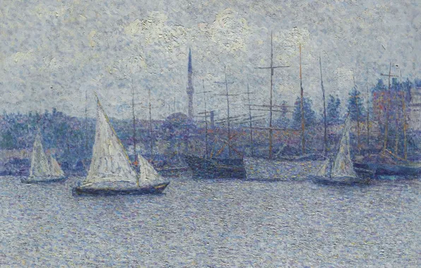 Море, лодка, корабль, картина, парус, мачта, Константинополь, Пауль Баум