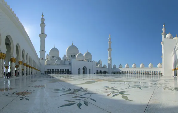 Архитектура, ОАЭ, Абу-Даби, минарет, мечеть шейха Зайда