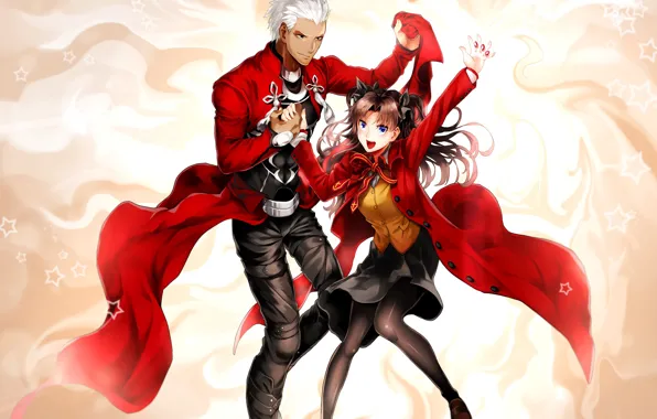 Двое, Рин, Арчер, Судьба ночь схватки, Fate / Stay Night