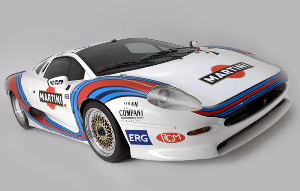 Jaguar, Белый, Ягуар, Мартини, Racing, Вид спереди, XJ 220, Гоночный автомобиль