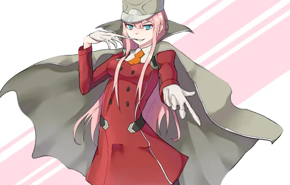 Девушка, перчатки, пальто, 002, Darling In The Frankxx, Милый во Франксе, Zero Two