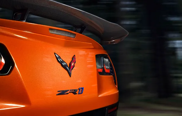 Corvette, Chevrolet, ZR1, спойлер, вид сзади, 2019