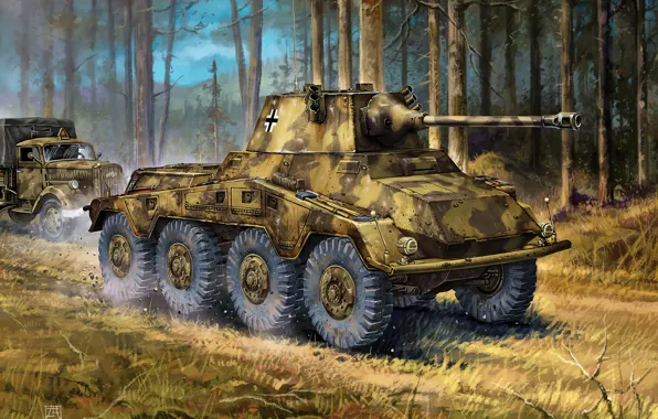 Германия, Puma, Бронеавтомобиль, Sd.Kfz 234/2, Бронетехника