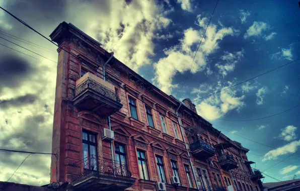 Картинка небо, здание, Одесса, дом одной стены
