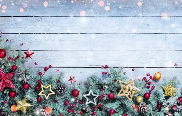 Картинка снег, украшения, елка, Новый Год, Рождество, Christmas, snow, Merry Christmas