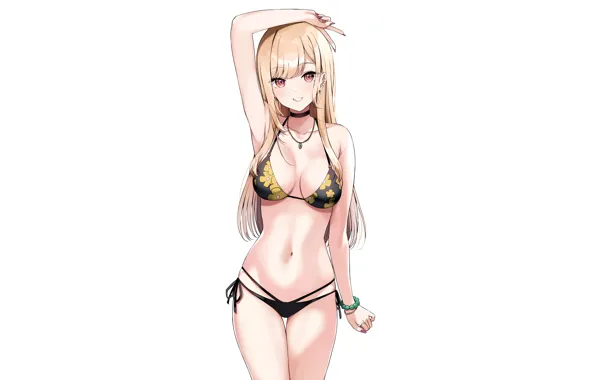 Girl, sexy, cleavage, long hair, boobs, anime, beautiful, red eyes