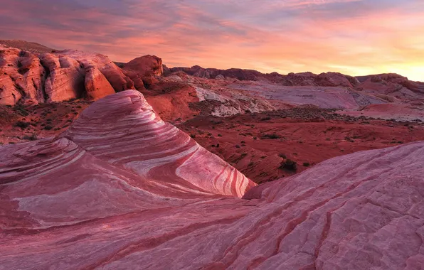 Пейзаж, закат, горы