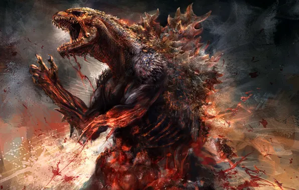 Картинка кровь, монстр, Годзилла, Godzilla