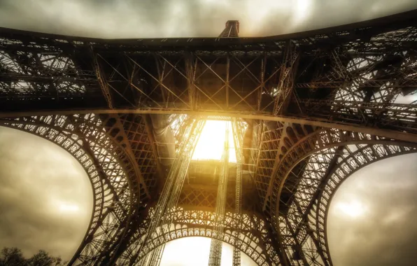 Солнце, лучи, париж, франция, paris, france, sun, eiffel