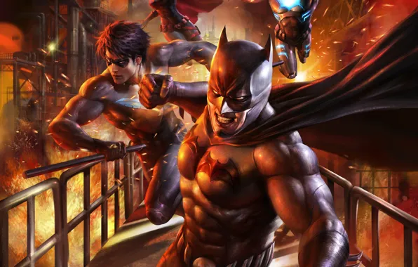 Batman, factory, Batwoman, Nightwing, Bad Blood, DC Animated Universe, Batwing