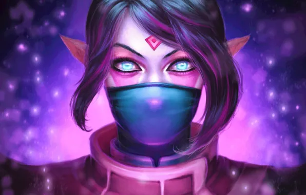Взгляд, Лицо, Маска, Арт, Dota 2, Дота 2, Artwork, Lanaya