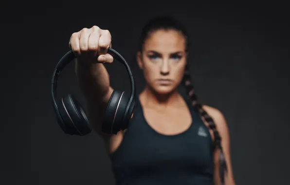Картинка woman, headphones, hand