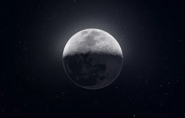 Картинка Moon, Stars, Space