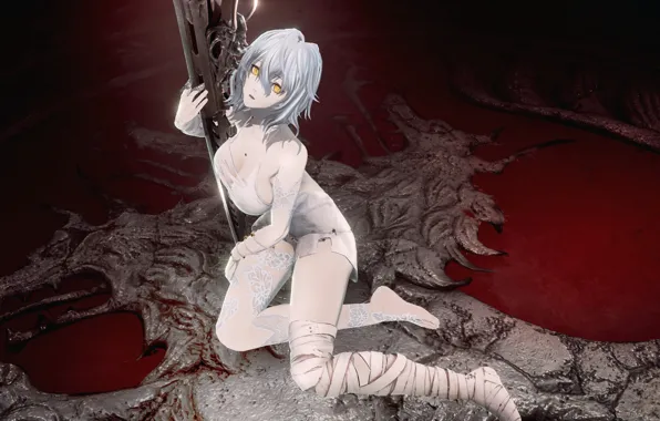 Девушка, кровь, бинты, CODE VEIN