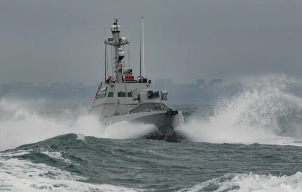 Море, Волна, Пена, Украина, Флот, Гюрза-М, ВМСУ, ВМС Украины