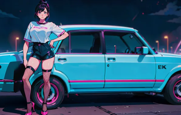 Картинка night, neon, synthwave