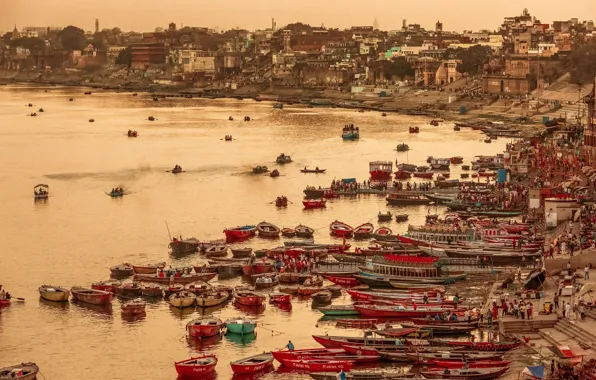 Город, Индия, порт, Varanasi