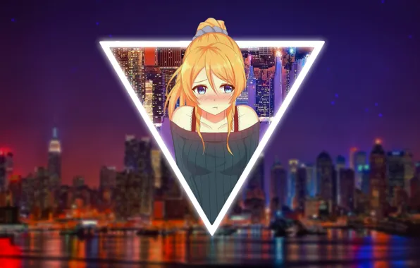 Girl, City, Anime, Night