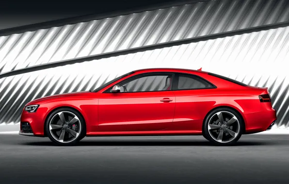 Картинка Audi, Красный, Авто, Ауди, RS5, Купэ, Вид сбоку