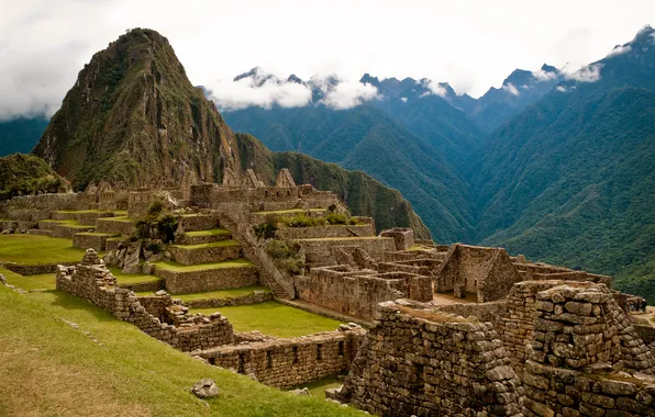 Картинка горы, камни, руины, древность, Перу, Мачу-Пикчу