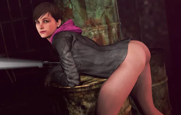 Попа, девушка, рендеринг, Resident Evil, moira burton